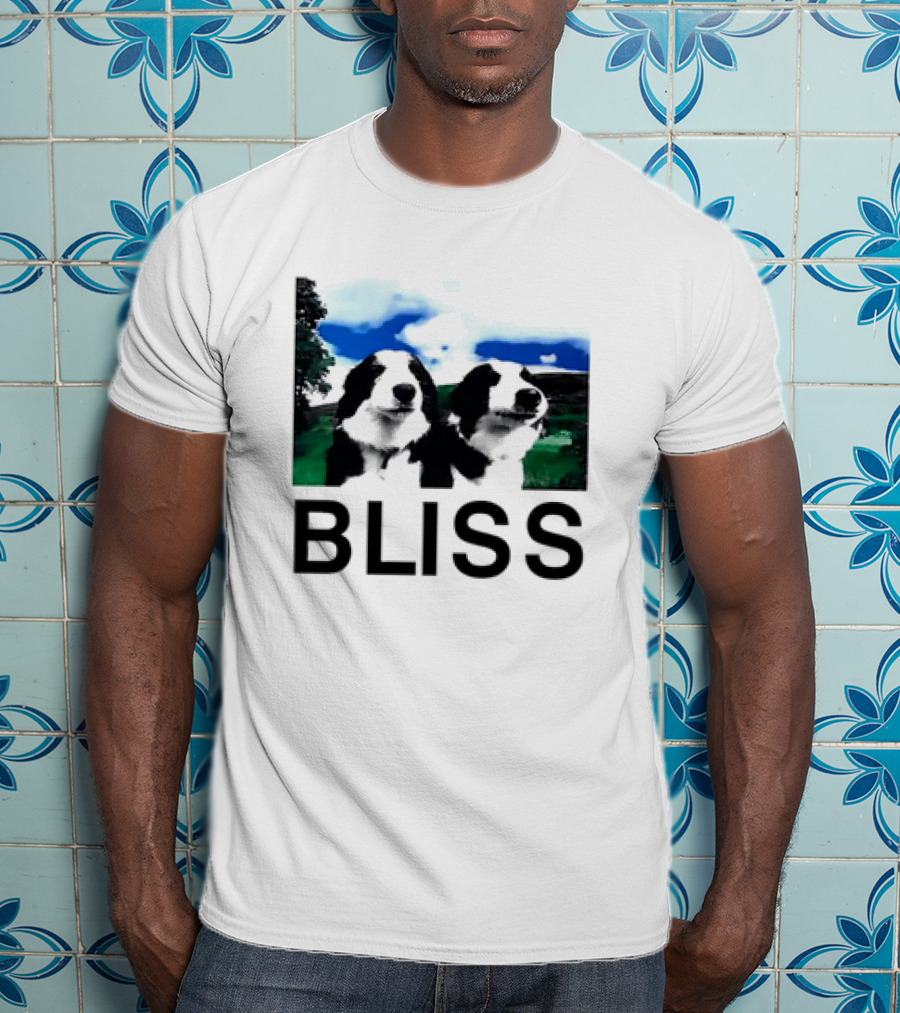 BLISS Henry Dog Meme Two Dogs Green Landscape T-Shirt