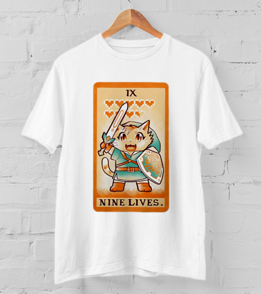 Nine Lives Tarot Cat IX Link The Legend Of Zelda T-Shirt
