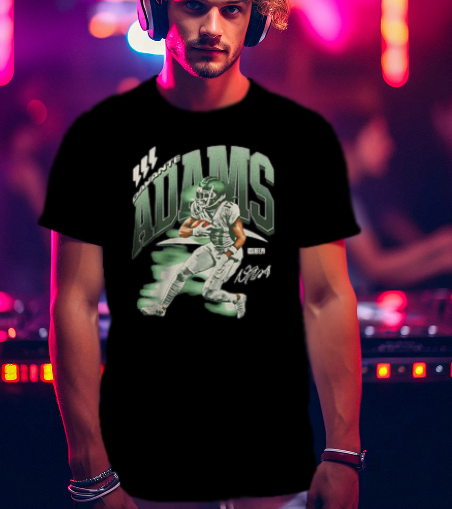 Davante Adams New York Jets Retro Football Player Action T-Shirt