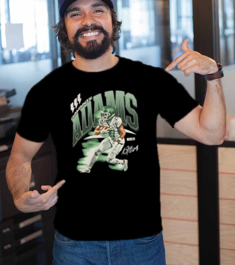 Davante Adams New York Jets Retro Football Player Action T-Shirt
