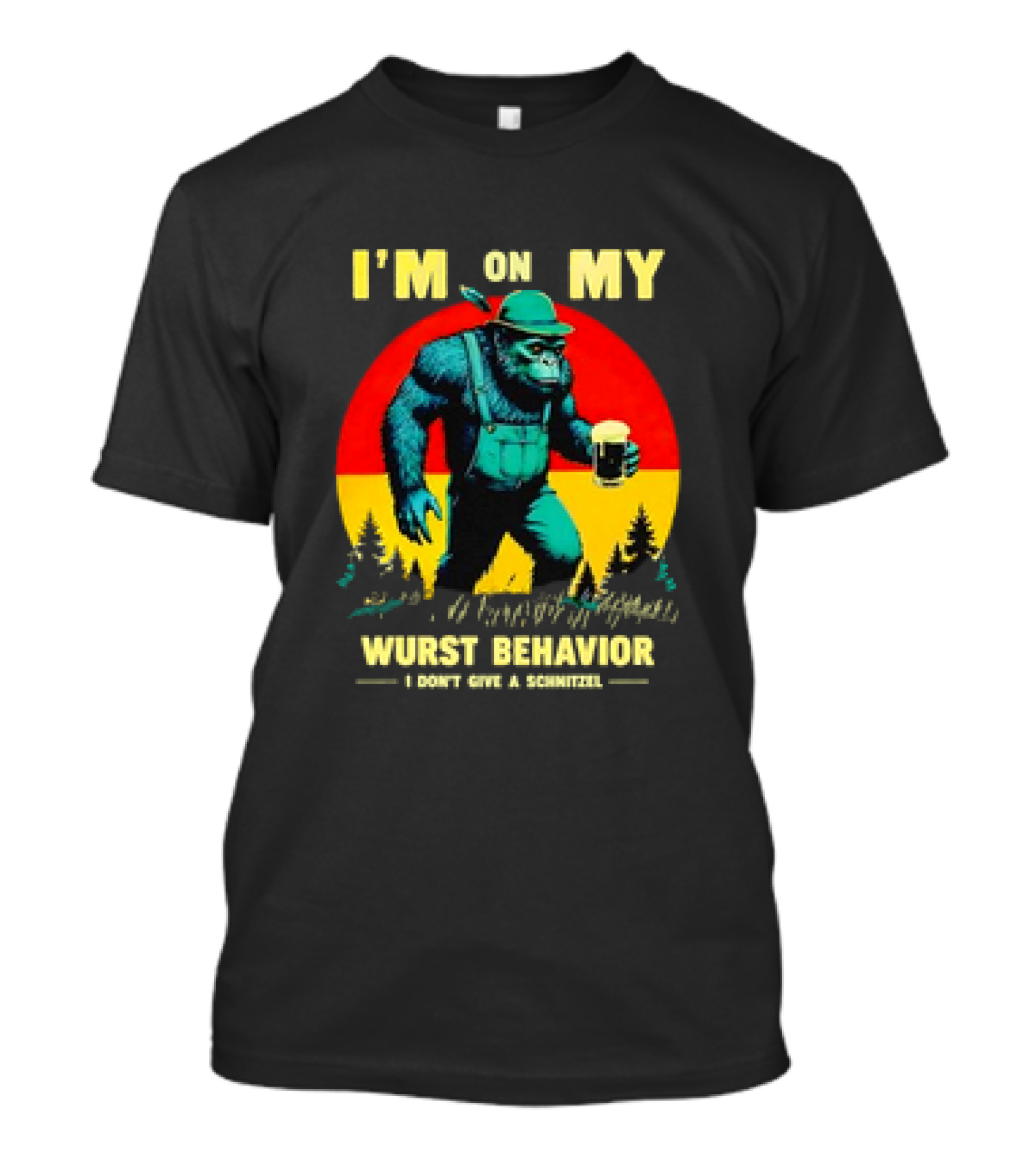 I'm On My Wurst Behavior I Don't Give A Schnitzel German Beer Wurst Funny Oktoberfest Retro T-Shirt