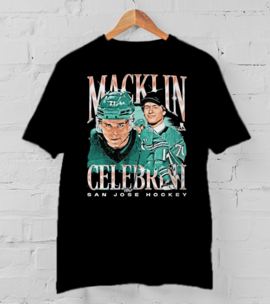 Macklin Celebrini San Jose Hockey Vintage Style Player T-Shirt