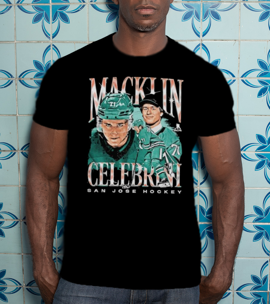 Macklin Celebrini San Jose Hockey Vintage Style Player T-Shirt