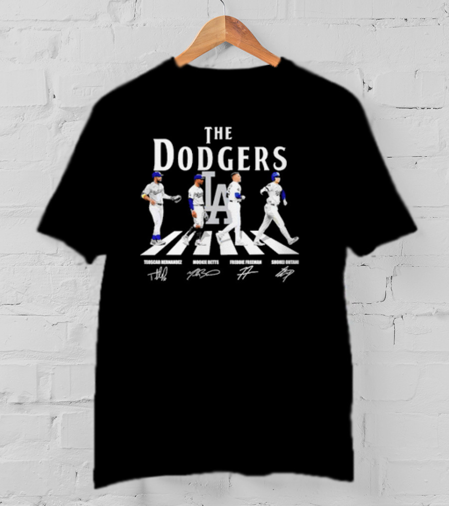 The Dodgers Abbey Road LA Teoscar Hernandez Mookie Betts Freddie Freeman Shohei Ohtani Signatures T-Shirt