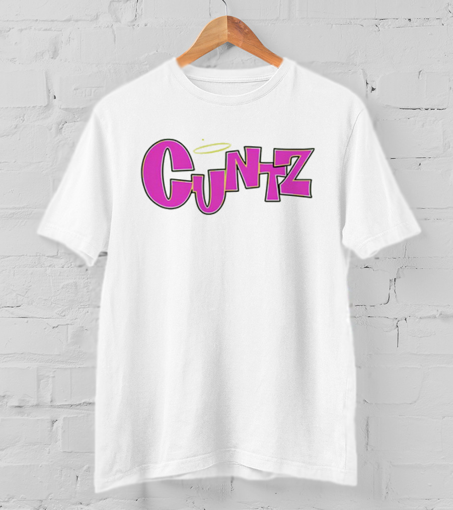 Cuntz Pink Cartoon Style Text With Halo T-Shirt
