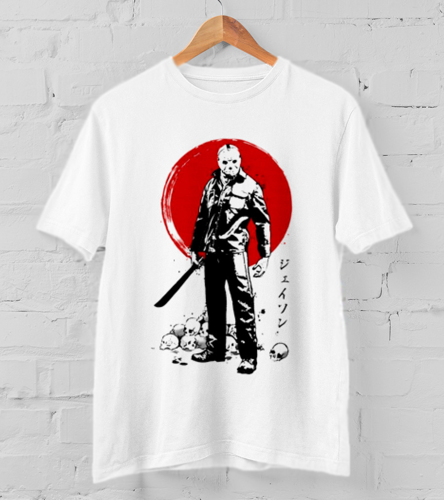 Jason Voorhees Friday The 13th Japanese Sumi-e Style T-Shirt