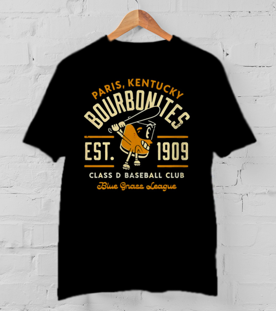 Paris Kentucky Bourbonites Class D Baseball Club Est 1909 Blue Grass League Vintage T-Shirt