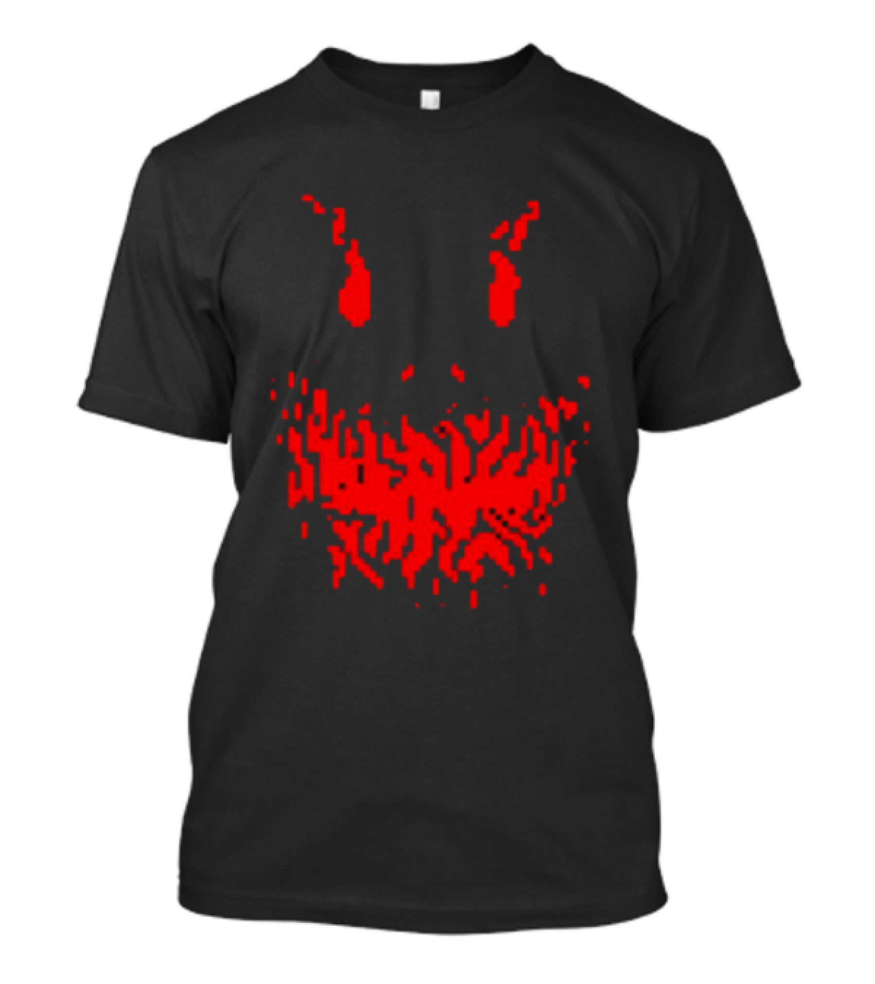 Scary Red Pixelated Joker Face T-Shirt