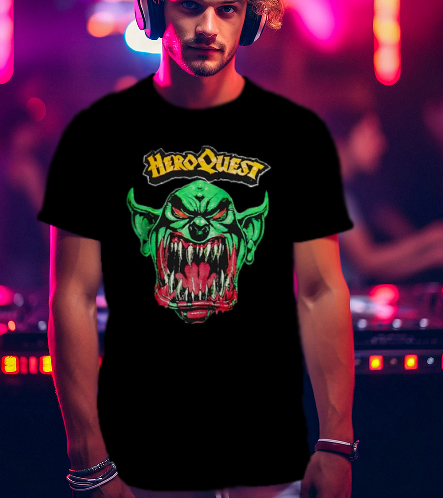 HeroQuest Green Goblin Fierce Snarling Face T-Shirt