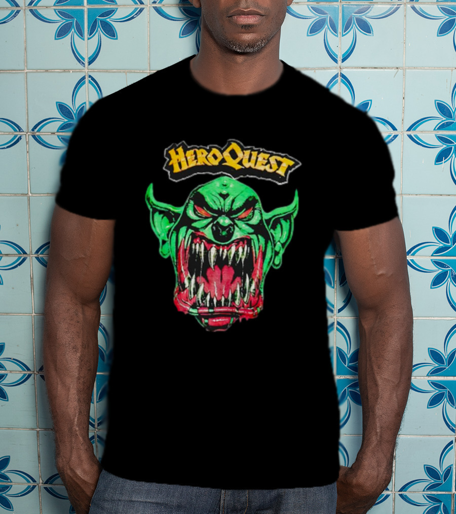 HeroQuest Green Goblin Fierce Snarling Face T-Shirt
