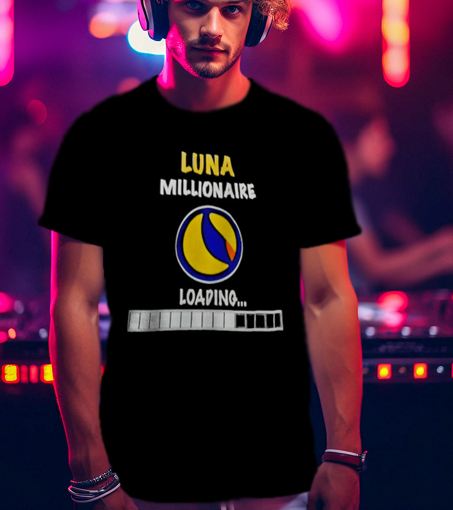 Luna Millionaire Loading Cryptocurrency Symbol Progress Bar T-Shirt