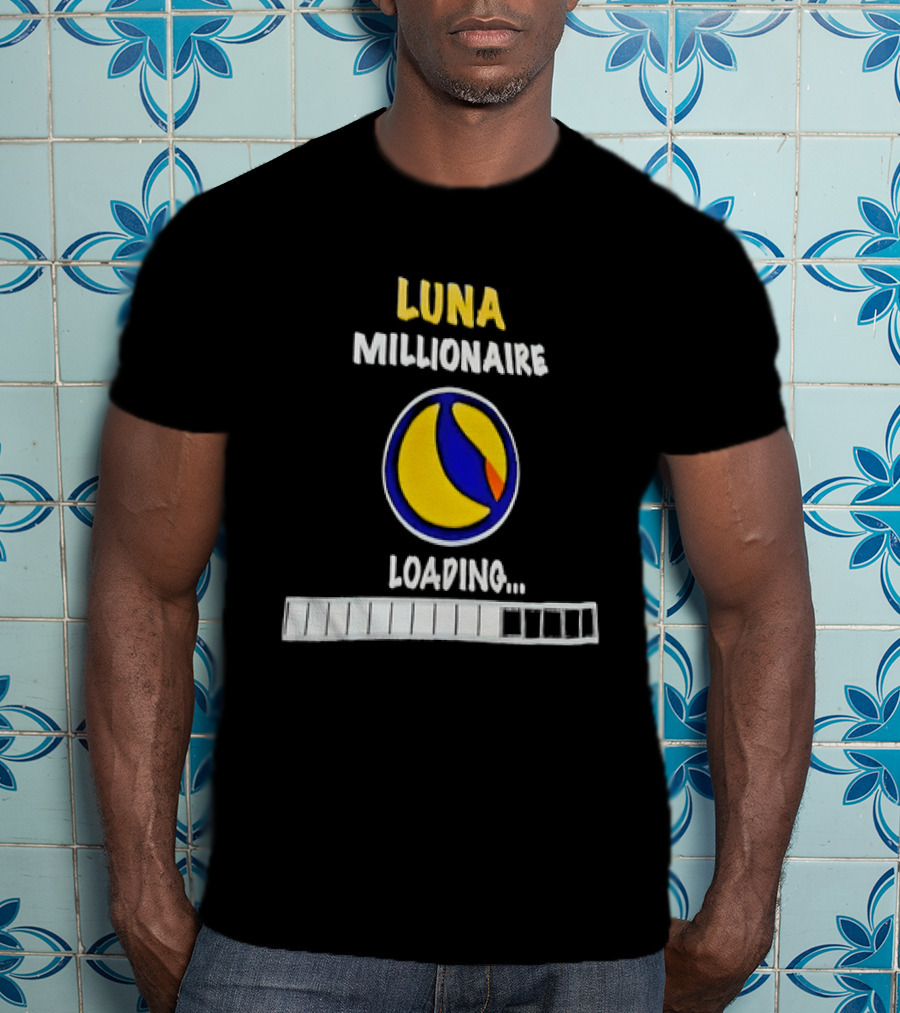 Luna Millionaire Loading Cryptocurrency Symbol Progress Bar T-Shirt