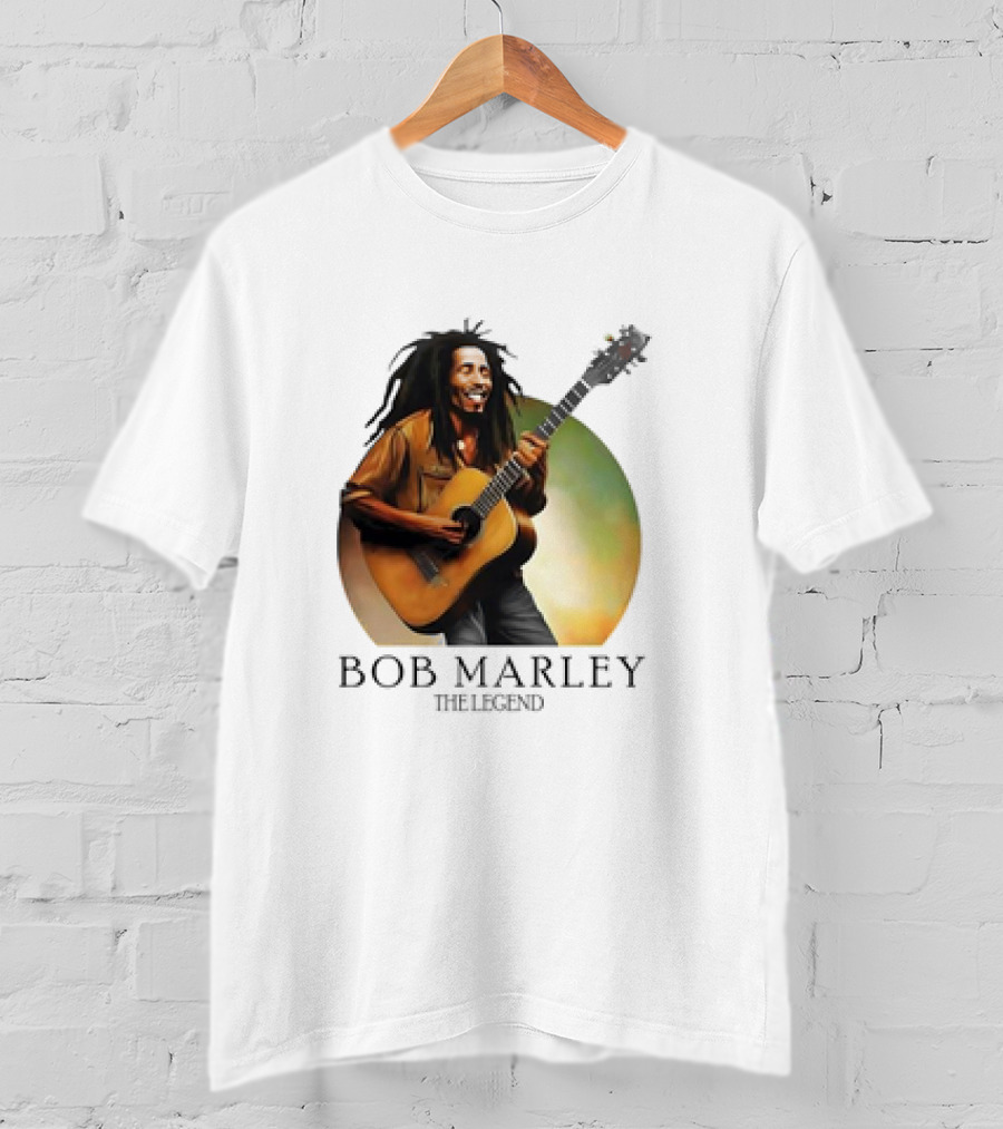 Bob Marley The Legend Iconic Guitar T-Shirt