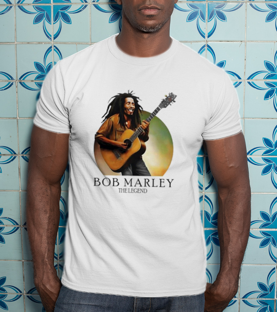 Bob Marley The Legend Iconic Guitar T-Shirt