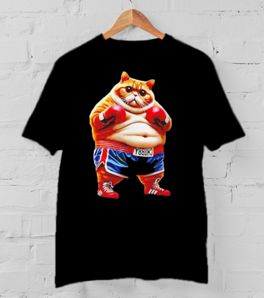 Boxing Gym Anime Meme Cat With Gloves And Chunky Shorts T-Shirt