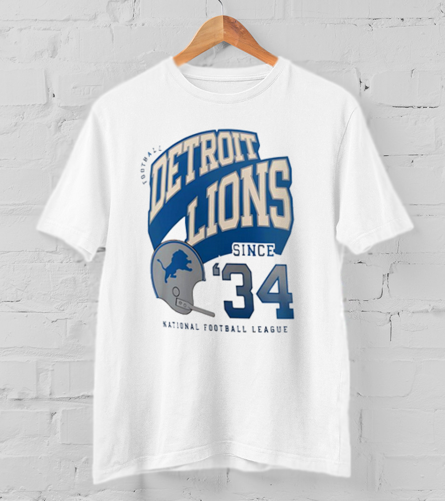 Detroit Lions Football NFL National Football League Since 34 T-Shirt