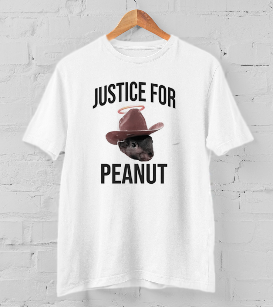 Justice For Peanut Cowboy Hat Halo T-Shirt