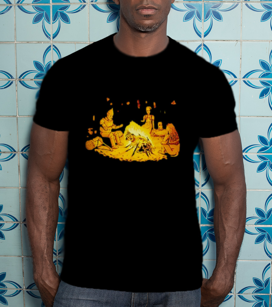 Cisco Ramon Campfire Wizard Of Oz Characters Marshmallow Roasting Scene T-Shirt