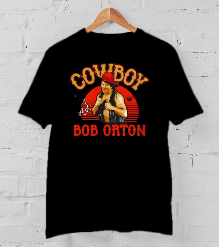 Cowboy Bob Orton Jr Retro Signature Wrestling Legend T-Shirt