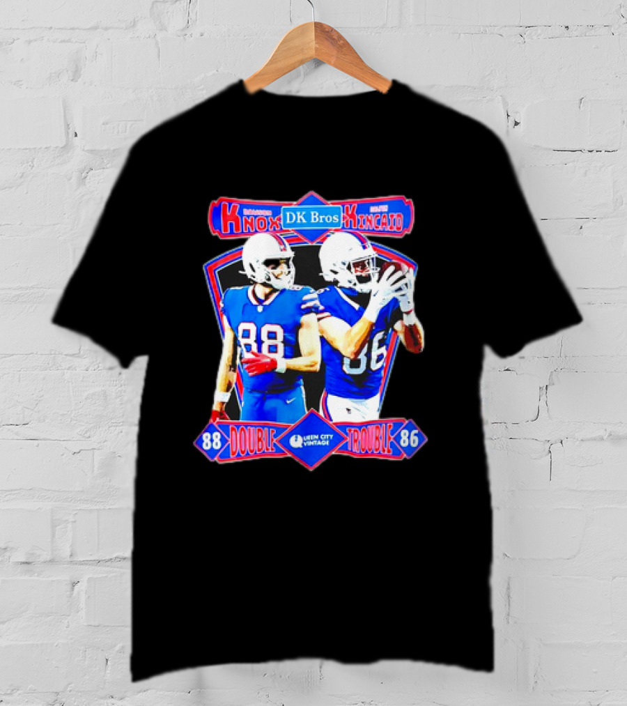 Dawson Knox Dalton Kincaid DK Bros Double Trouble 88 86 Buffalo Bills Vintage T-Shirt