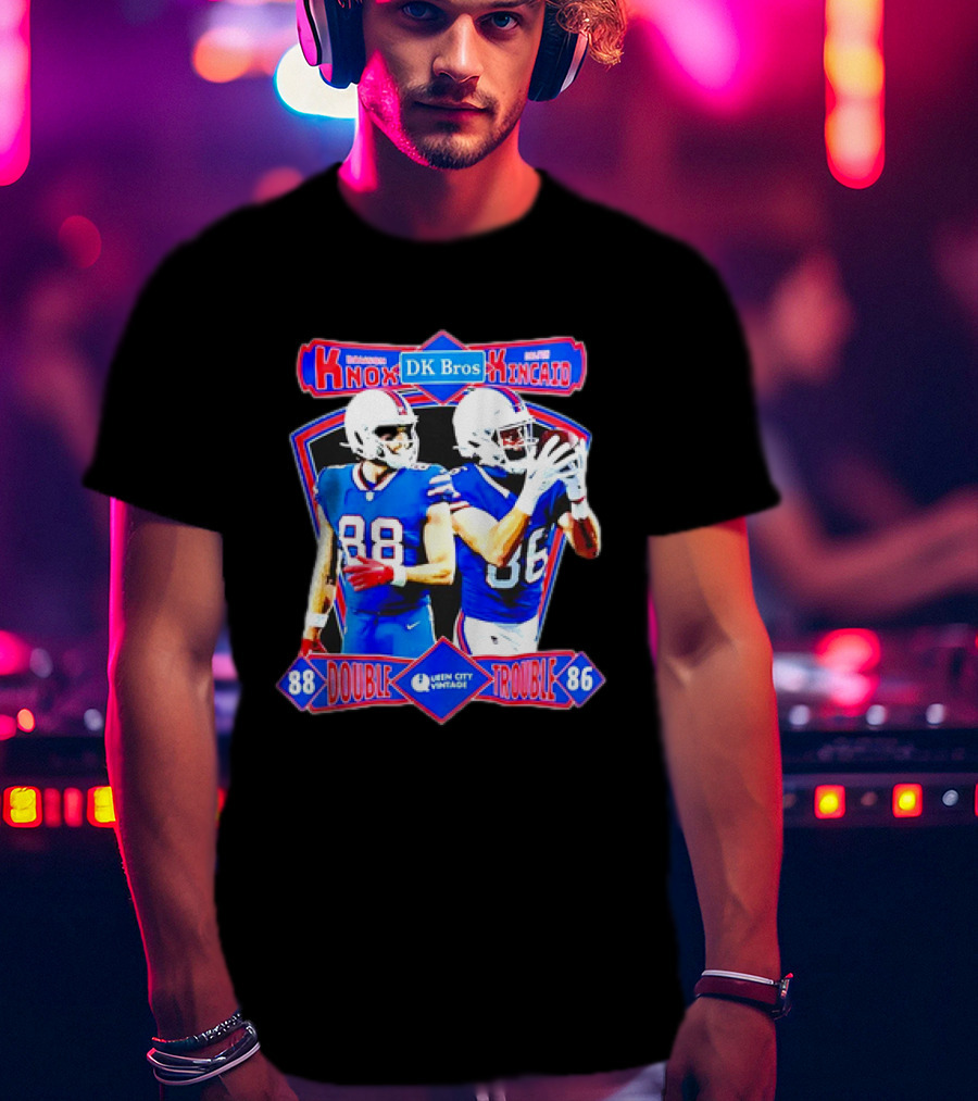 Dawson Knox Dalton Kincaid DK Bros Double Trouble 88 86 Buffalo Bills Vintage T-Shirt