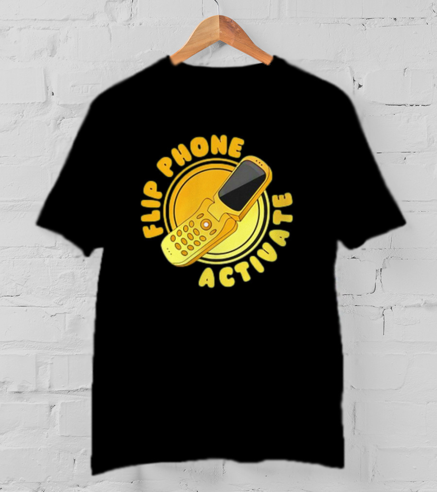 Flip Phone Activate Nostalgic Yellow Flip Mobile T-Shirt