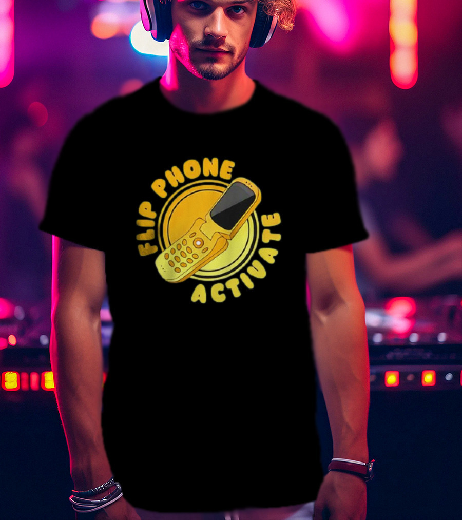 Flip Phone Activate Nostalgic Yellow Flip Mobile T-Shirt