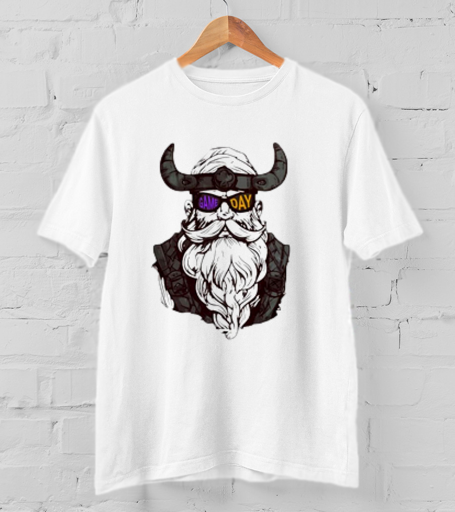 Game Day Minnesota Vikings Football Viking Helmet Headwear T-Shirt