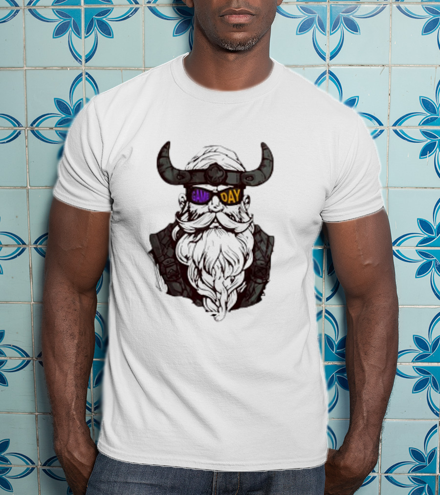 Game Day Minnesota Vikings Football Viking Helmet Headwear T-Shirt