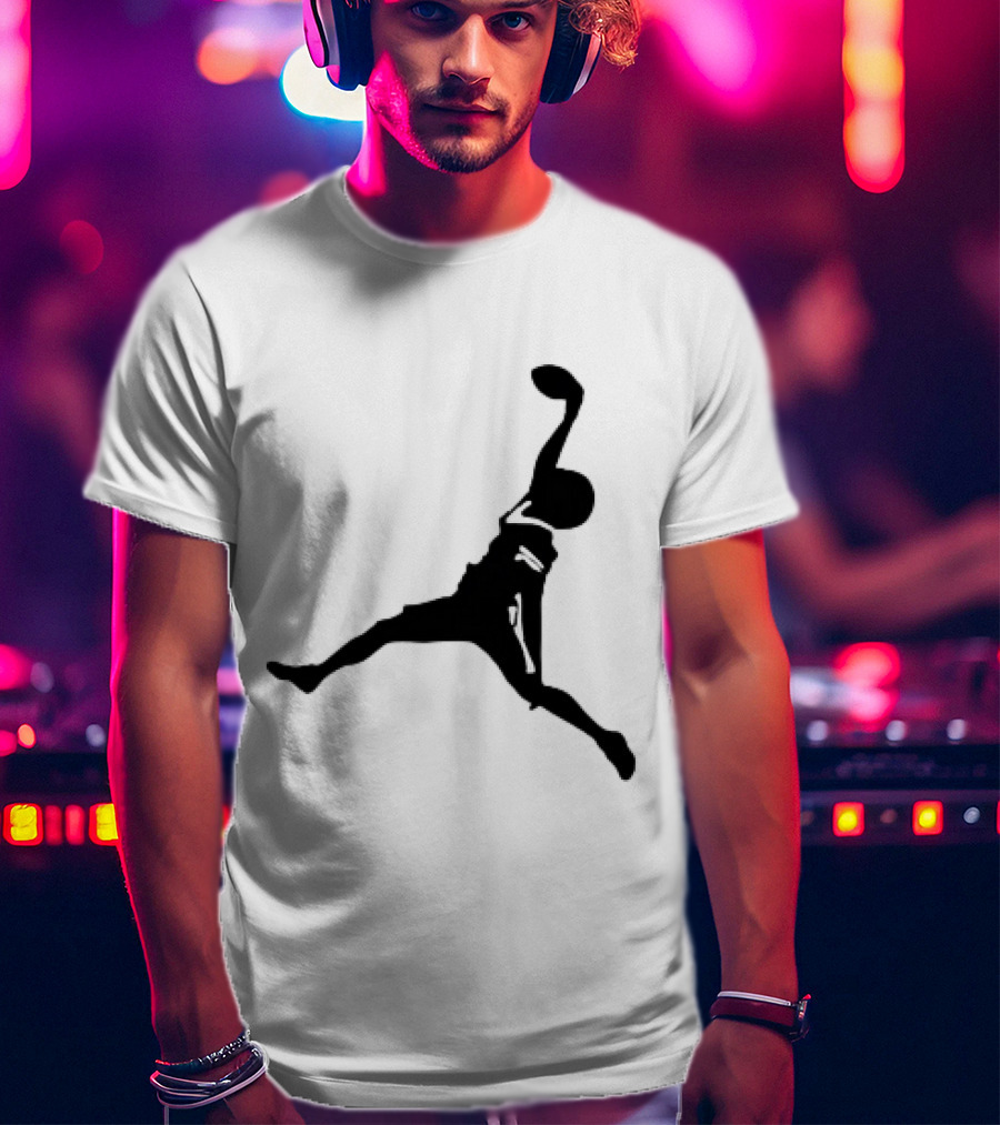 GW Catch Jump Silhouette Football Player T-Shirt