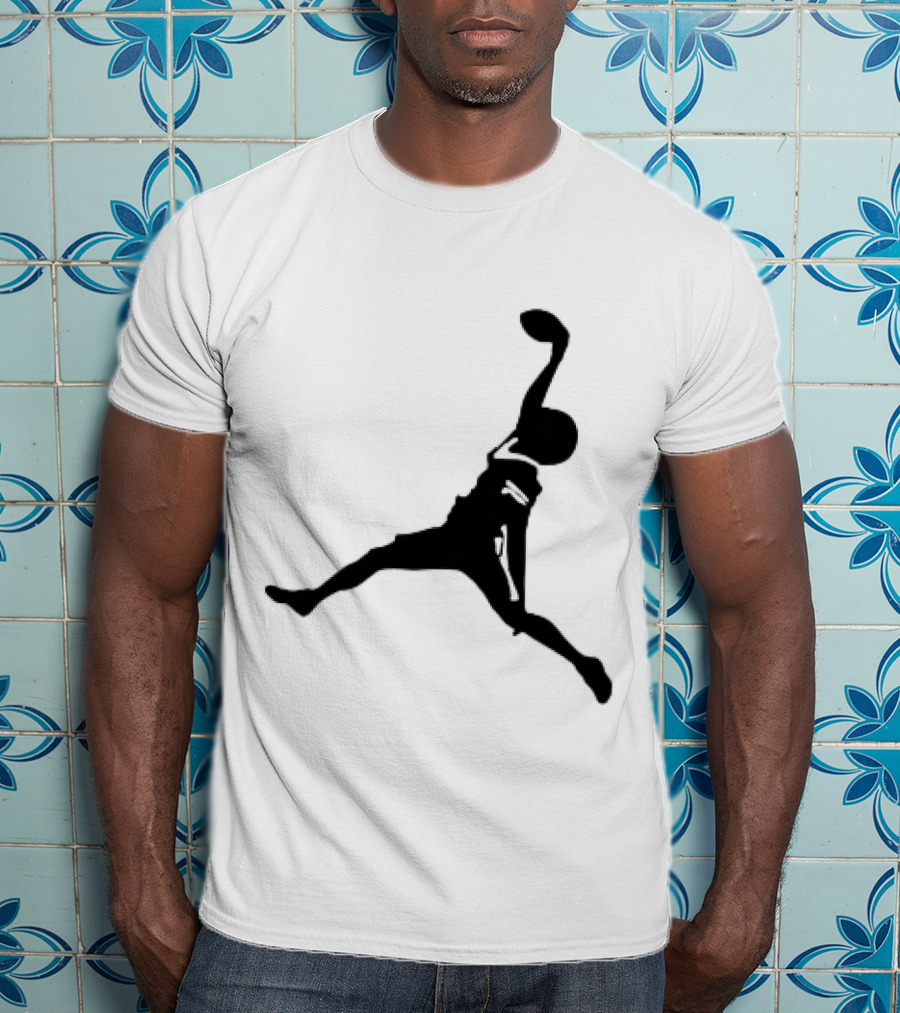 GW Catch Jump Silhouette Football Player T-Shirt