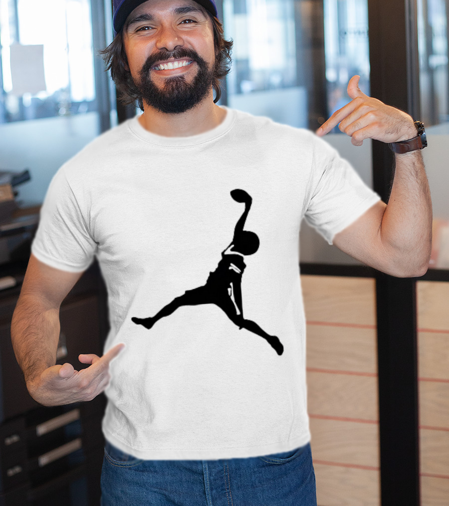 GW Catch Jump Silhouette Football Player T-Shirt