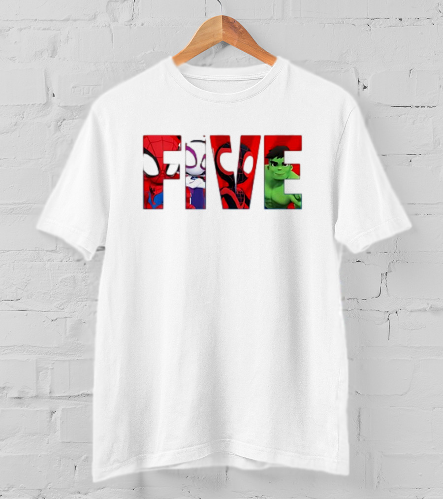 Spiderman Hulk Miles Morales Gwen Stacy Five T-Shirt