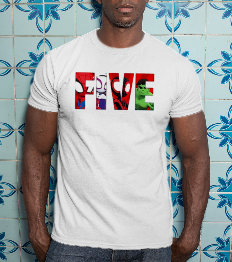 Spiderman Hulk Miles Morales Gwen Stacy Five T-Shirt