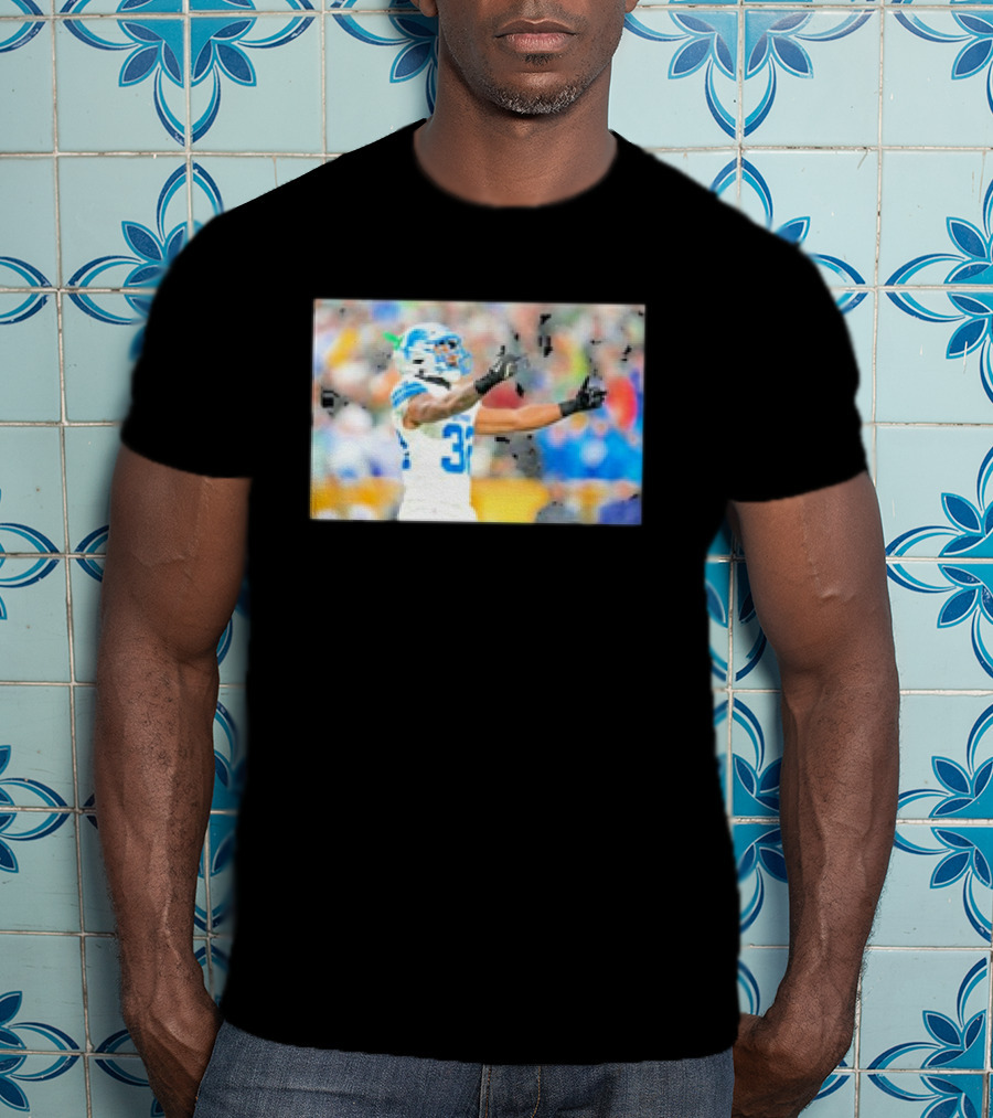 Lions Brian Branch Gesture Iconic Football Action T-Shirt