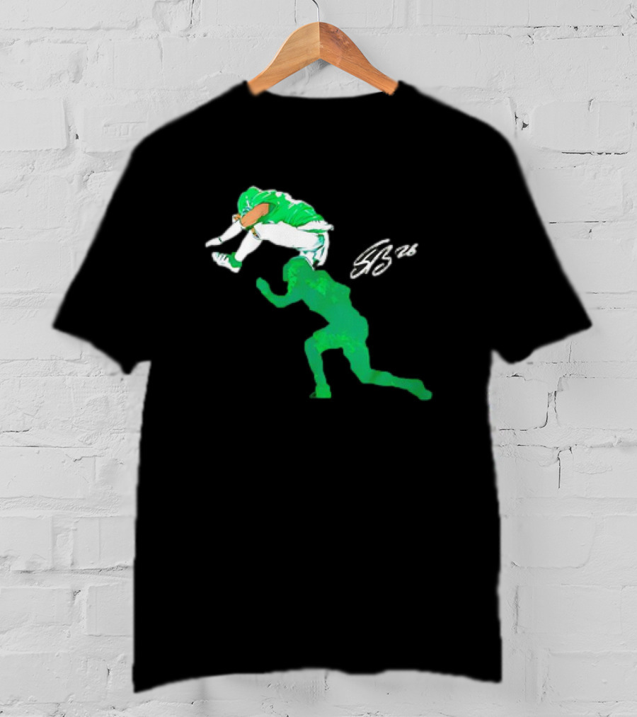 Philadelphia Eagles NFL Saquon Barkley SB26 The Reverse Hurdle Vintage T-Shirt