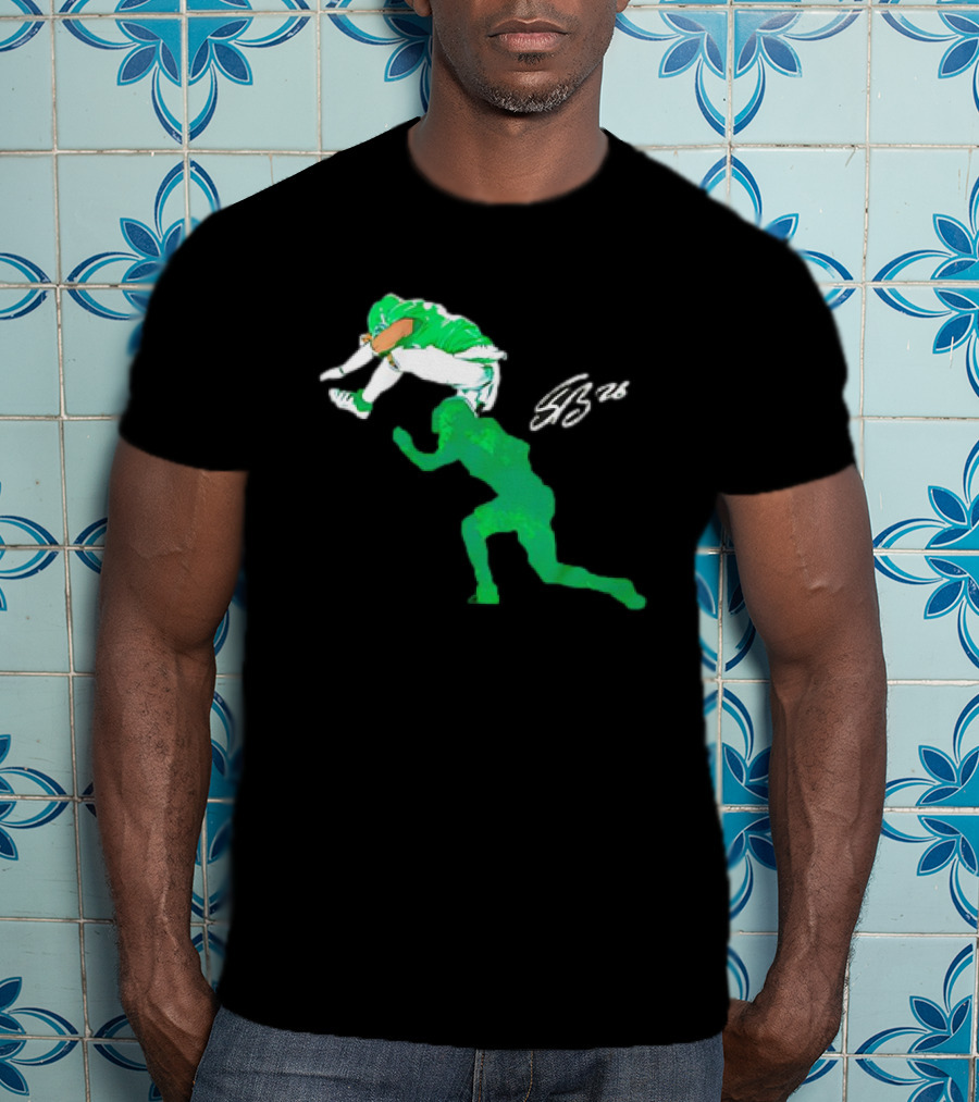 Philadelphia Eagles NFL Saquon Barkley SB26 The Reverse Hurdle Vintage T-Shirt