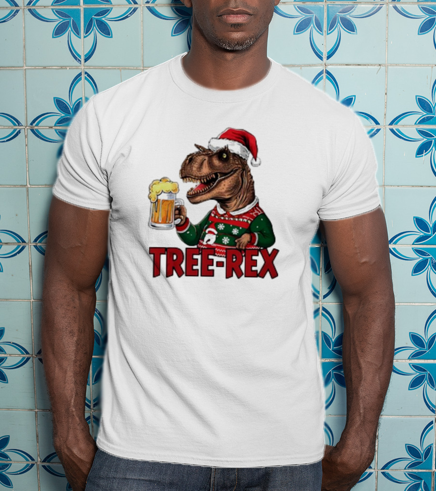 Christmas Tree-Rex Ugly Sweater Merry Beer Dinosaur Trex T-Shirt