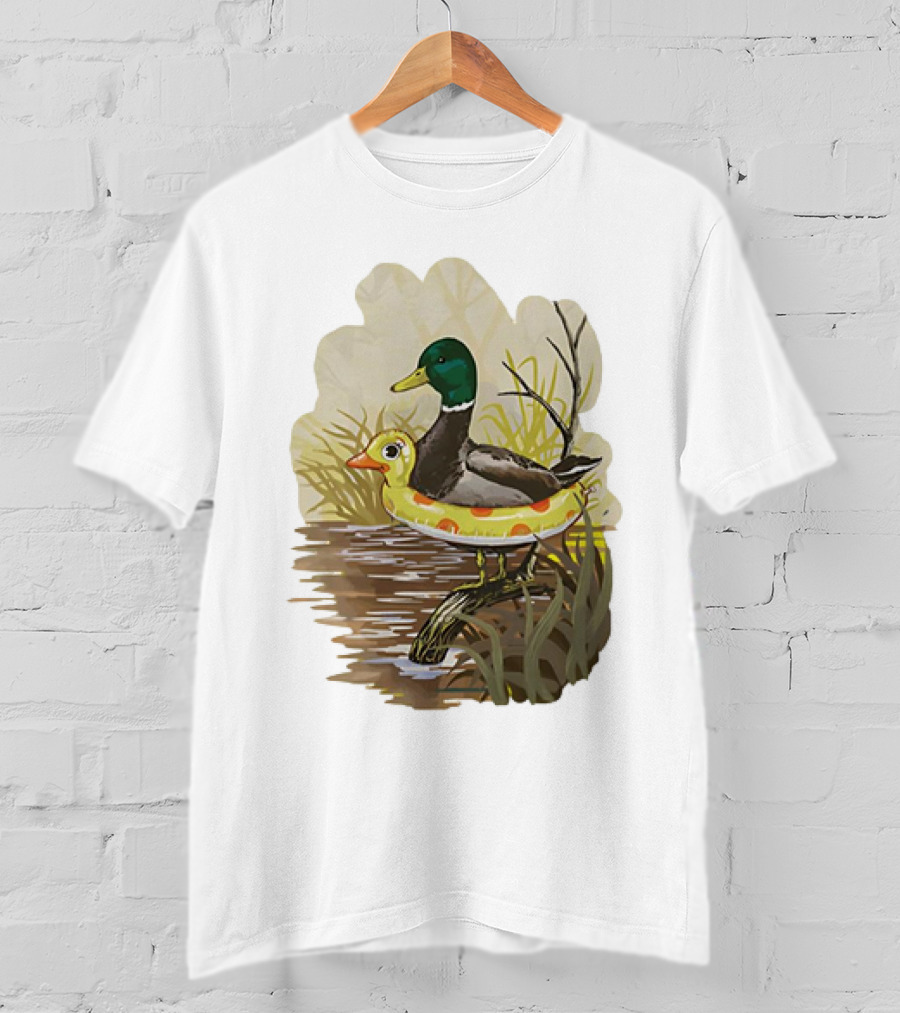Duck In Training With Swim Ring By Pond T-Shirt