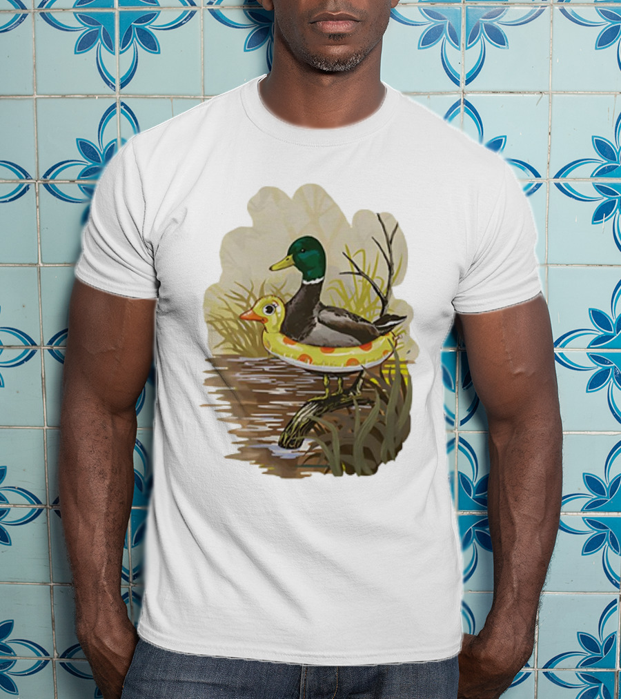 Duck In Training With Swim Ring By Pond T-Shirt