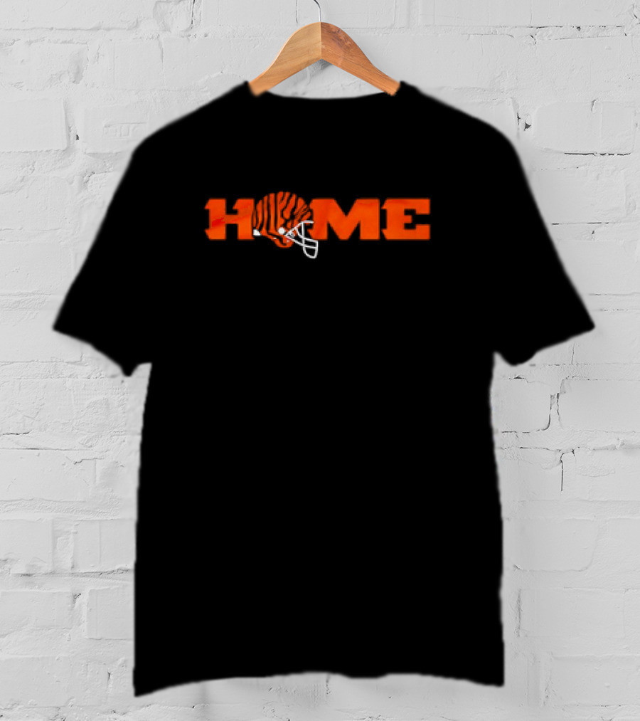 Cincy Home Football Helmet Charcoal Bengals T-Shirt