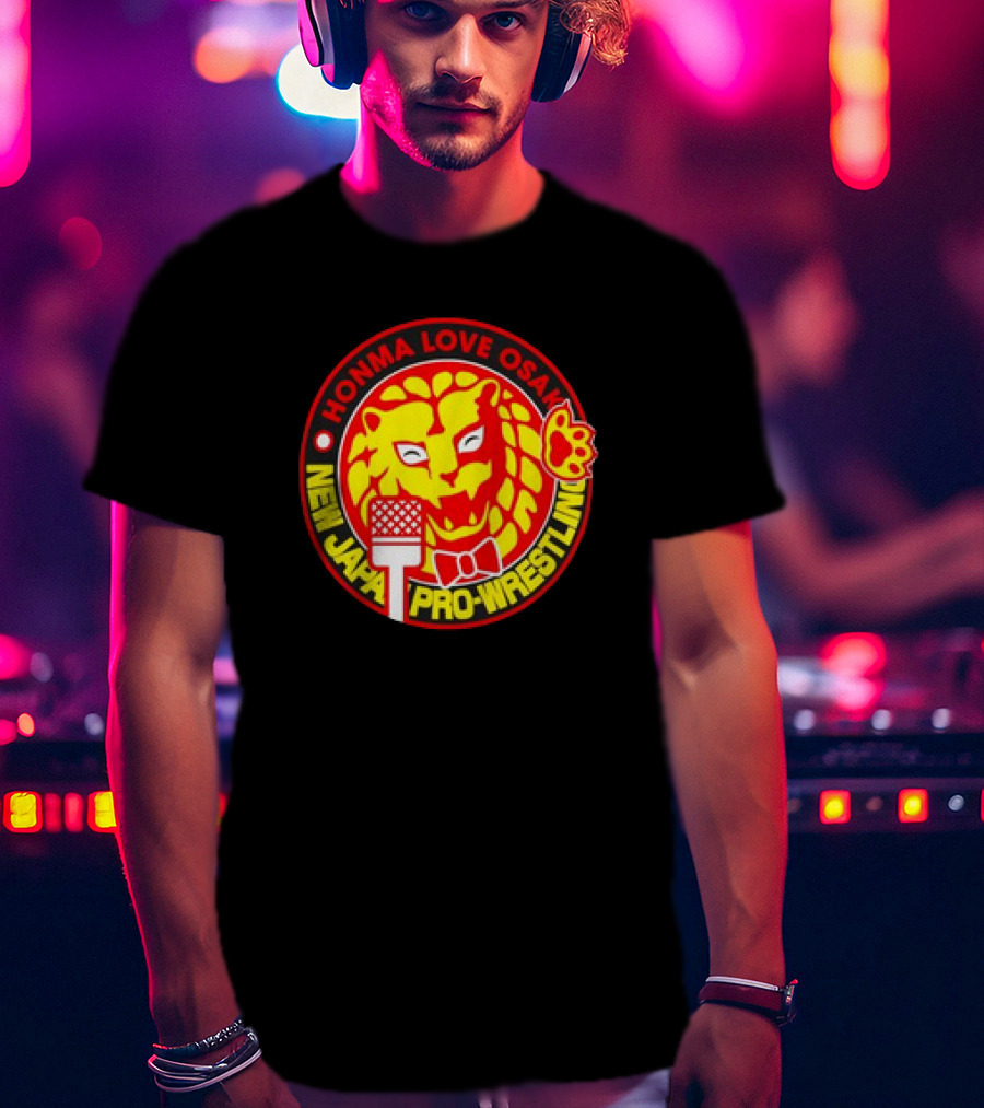 Honma Love Osaka New Japan Pro-Wrestling Lion Mark T-Shirt