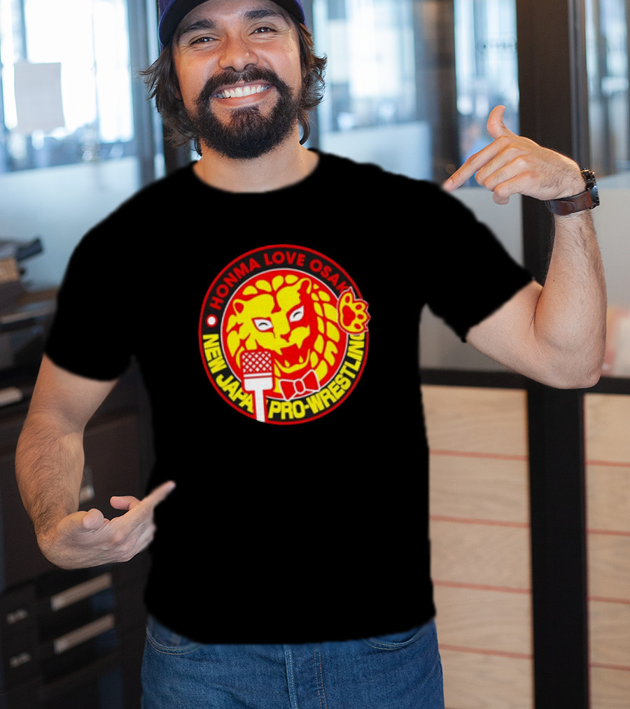 Honma Love Osaka New Japan Pro-Wrestling Lion Mark T-Shirt