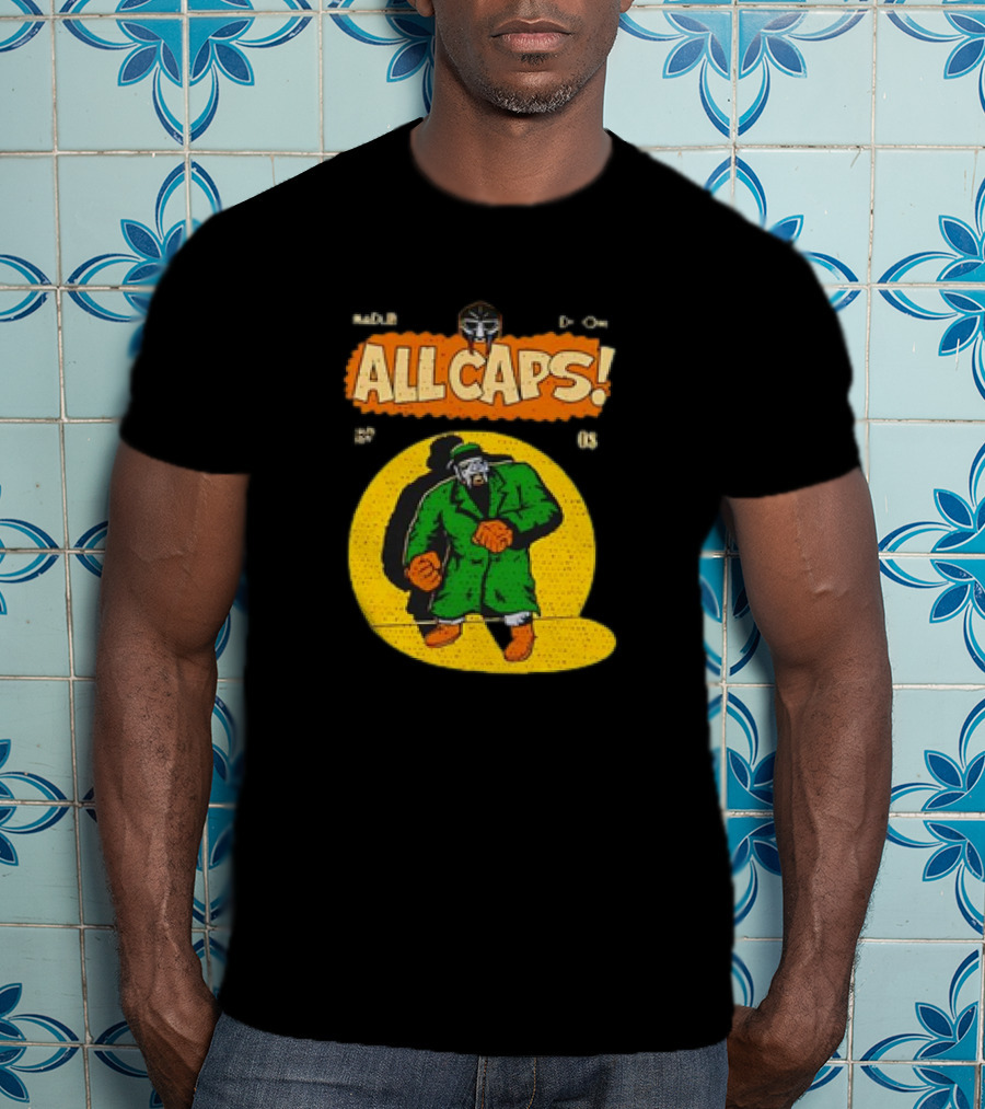 Madlib MF DOOM All Caps Cartoon Q Magazine Vintage Comic Style 2003 T-Shirt