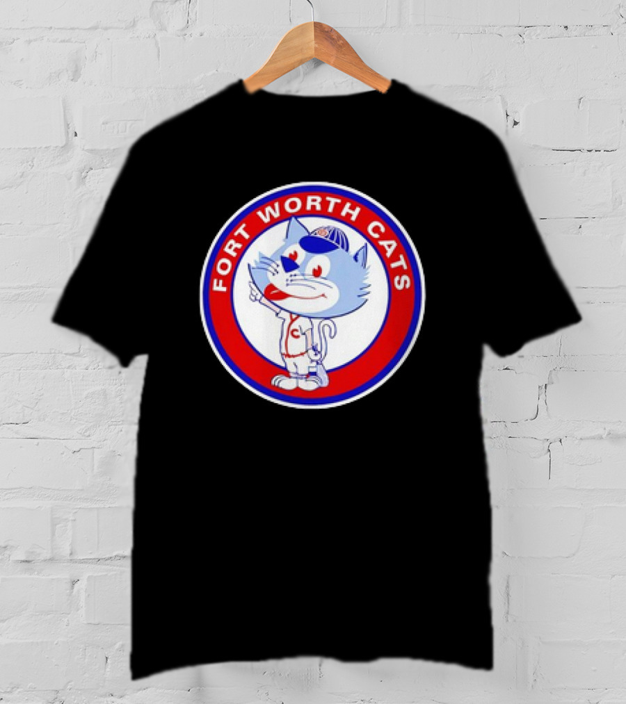 Fort Worth Cats Circle Logo Cartoon Baseball Character Hometown Collection '47 T-Shirt