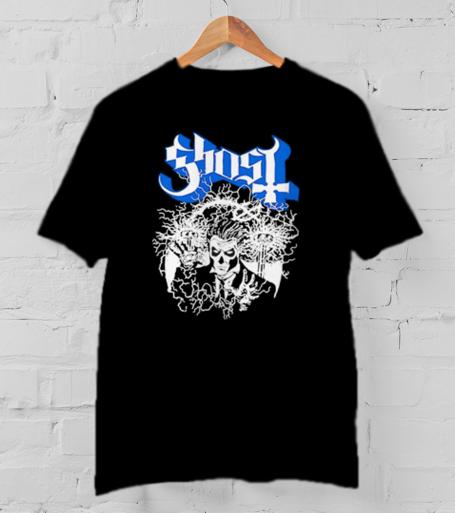 Ghost Nikola Tesla Papa Emeritus Horror Electric Skeleton T-Shirt