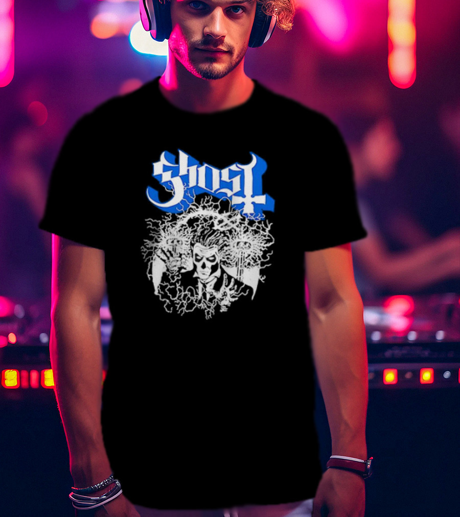 Ghost Nikola Tesla Papa Emeritus Horror Electric Skeleton T-Shirt