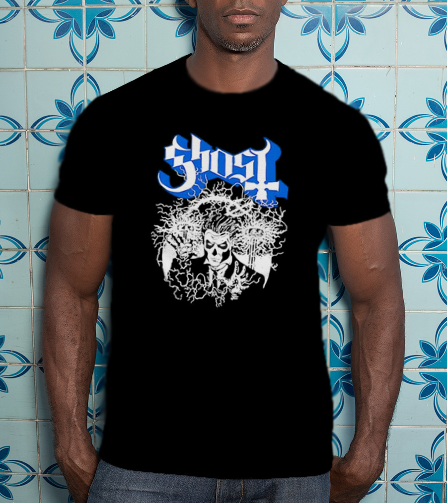 Ghost Nikola Tesla Papa Emeritus Horror Electric Skeleton T-Shirt