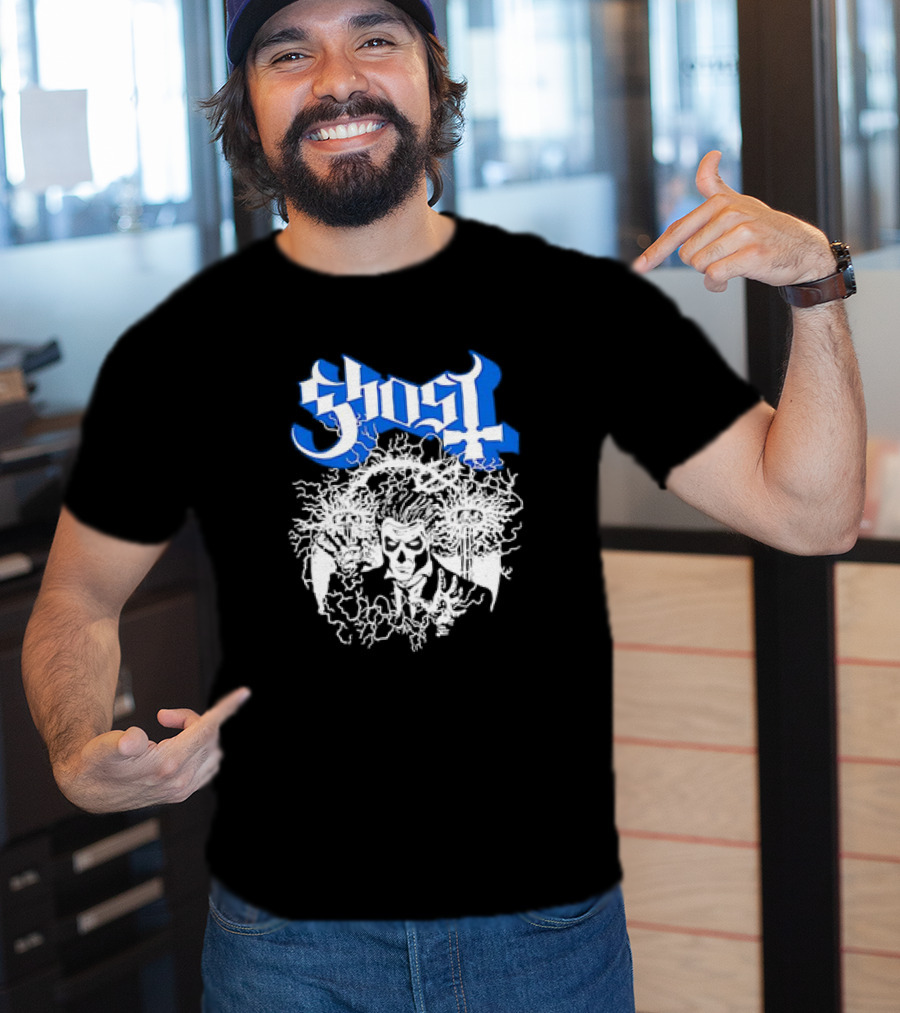 Ghost Nikola Tesla Papa Emeritus Horror Electric Skeleton T-Shirt