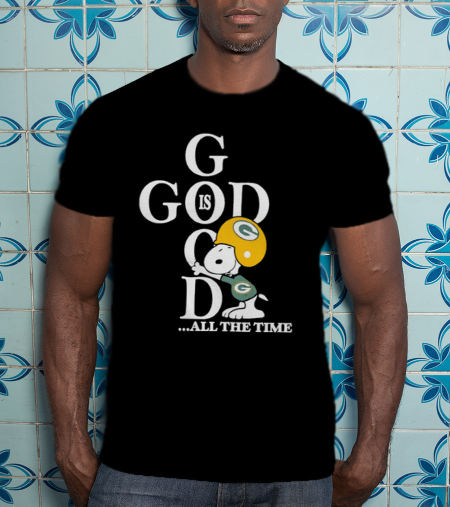 Green Bay Packers Snoopy God Is Good All The Time Football Helmet T-Shirt